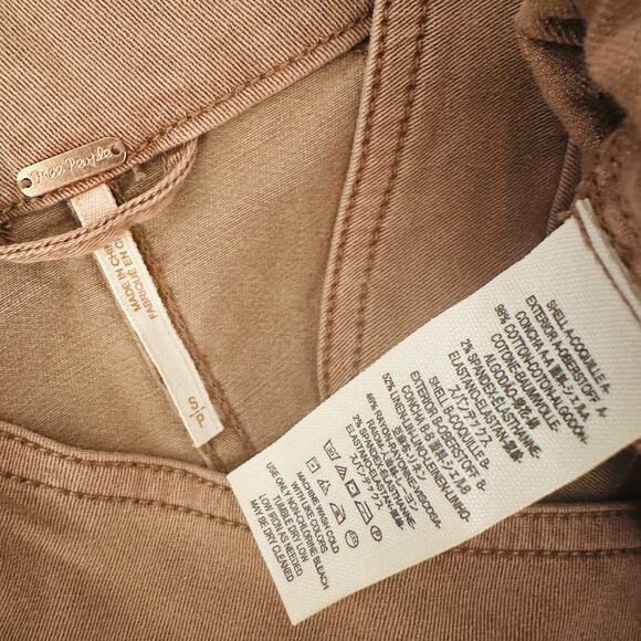 FREE PEOPLE NWT Ruffled Flare Hem Cropped Military Jacket Coat – Small - Picture 5 of 8